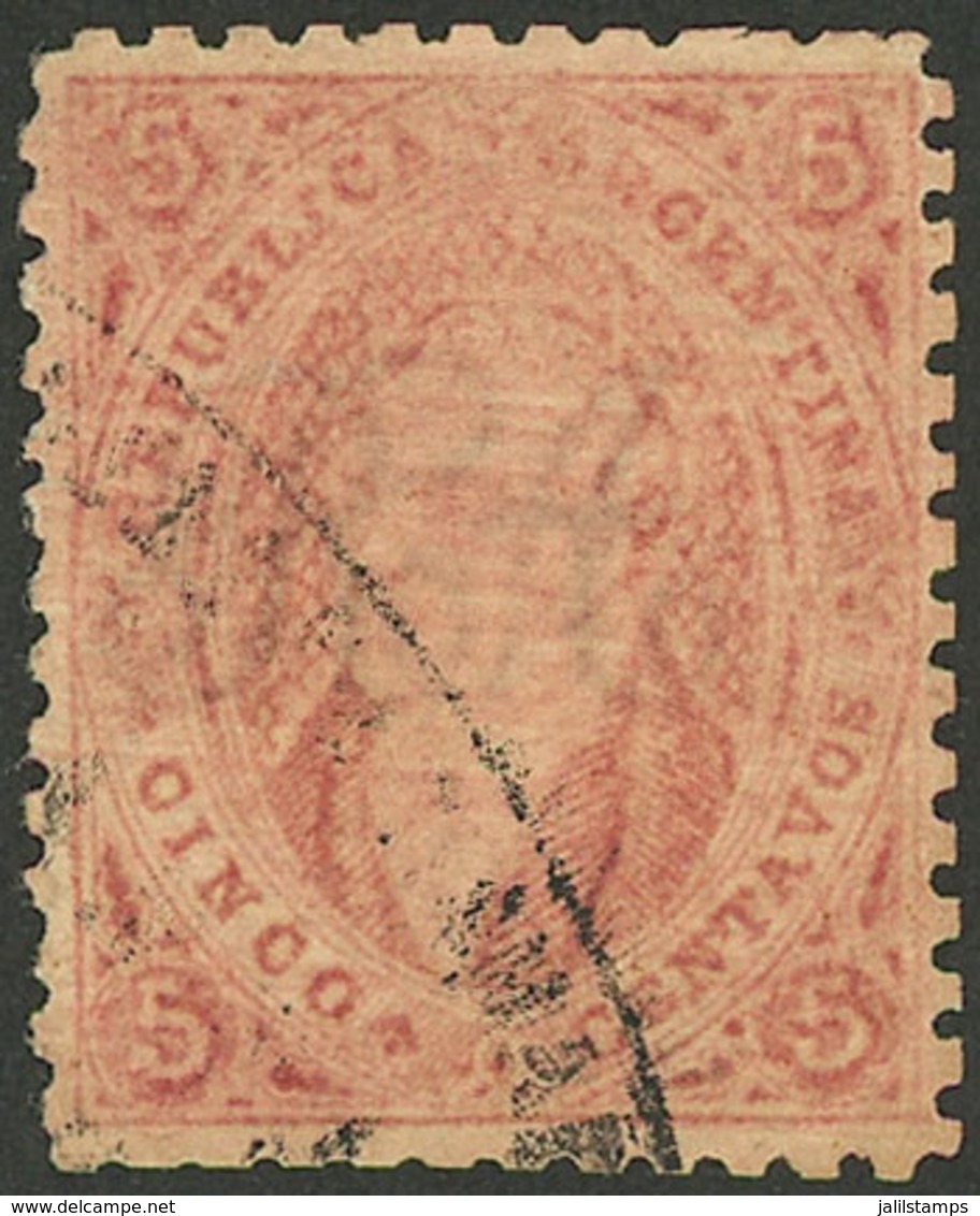 ARGENTINA: GJ.20dj, 3rd Printing, With Combination Of Varieties: Dirty Plate Horizontally, Very Notable + Mulatto, Used  - Andere & Zonder Classificatie