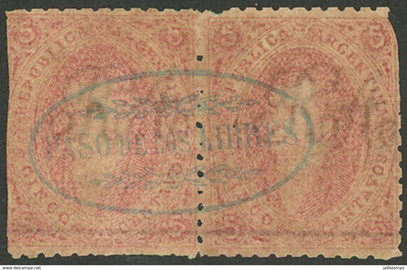 ARGENTINA: GJ.20g+j, Pair Of 3rd Printing With Varieties: Thin Paper (90 Microns) And Mulatto, Both With Line Watermark  - Andere & Zonder Classificatie