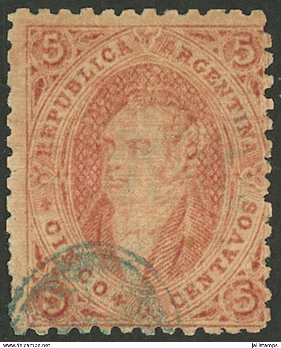 ARGENTINA: GJ.20j, 3rd Printing, Mulatto, With Attractive Cancel, Possibly Of STAGECOACH MAIL, Excellent Quality! - Otros & Sin Clasificación