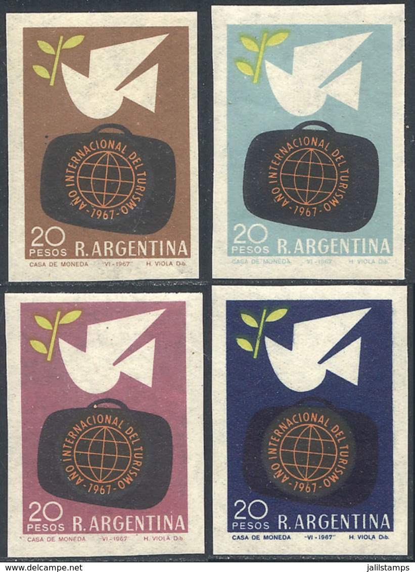 ARGENTINA: GJ.1416, 1967 Tourism, PROOFS Printed On The Paper Used For The Issue (with Gum And Watermarked), 4 Different - Gebruikt