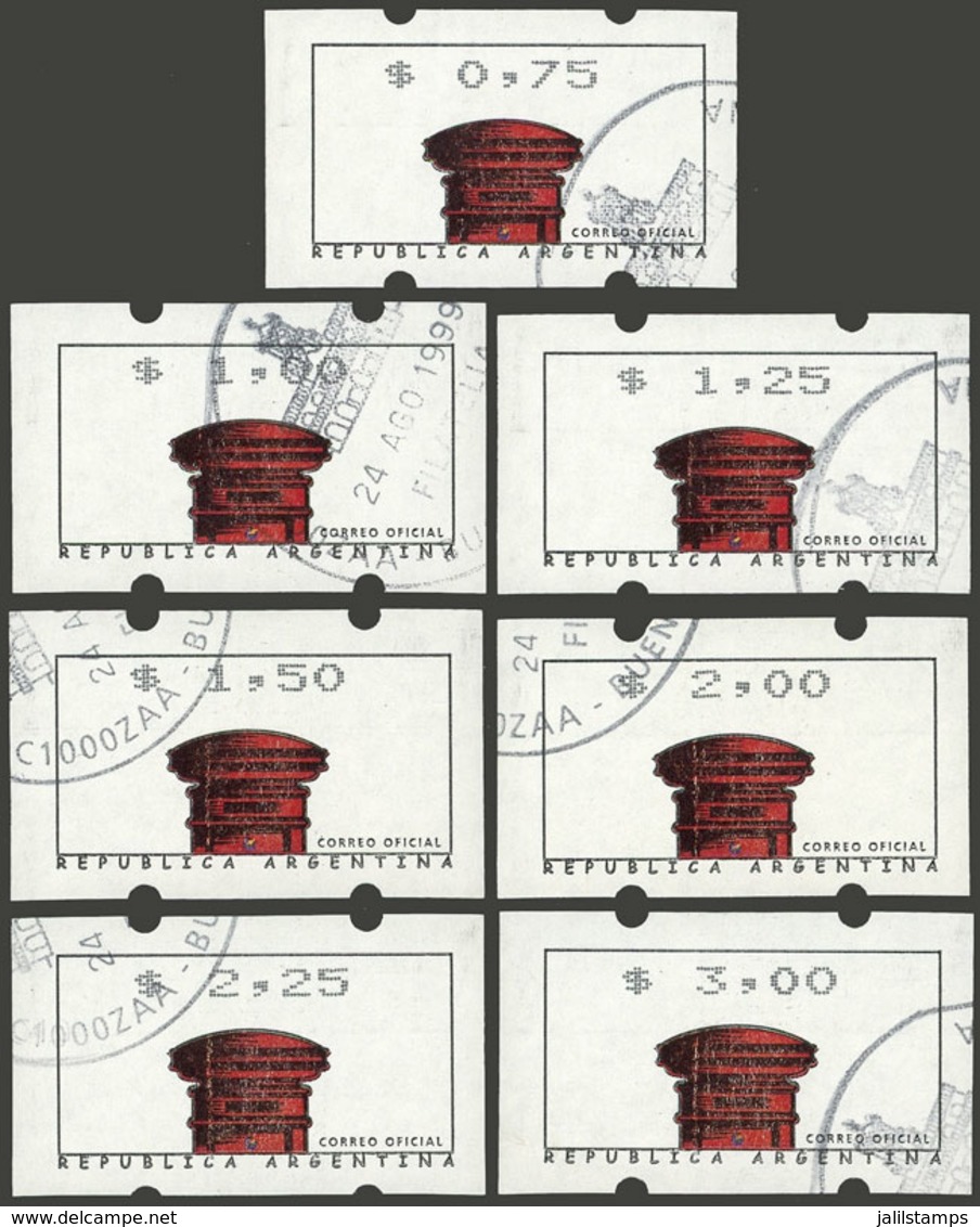 ARGENTINA: GJ.14/20, 1999 Cmpl. Set Of 7 Used Values, Very Fine Quality, Rare! - Autres & Non Classés