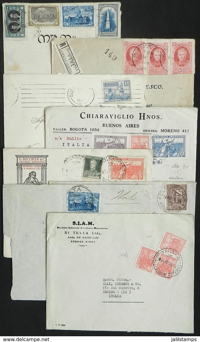 ARGENTINA: 8 Covers Posted Between 1910 And 1930 (most To Europe) With Nice And Varied Postages, Very Nice Group! - Prefilatelia