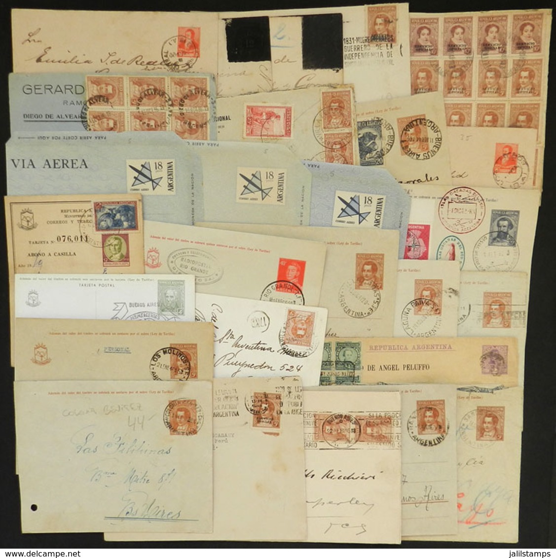 ARGENTINA: Interesting Lot Of 27 Covers, Postal Stationeries, Cards, Etc., Most Used, There Are Some Scarce Cancels. The - Otros & Sin Clasificación