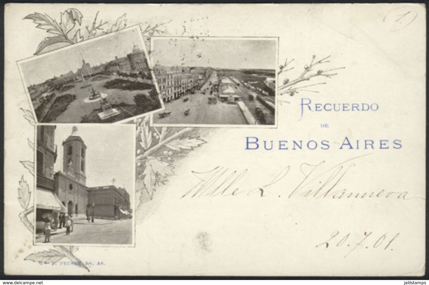 ARGENTINA: Buenos Aires: Varied Views, Ed. Peuser, Sent To Italy In 1901, VF Quality, Rare! - Argentina