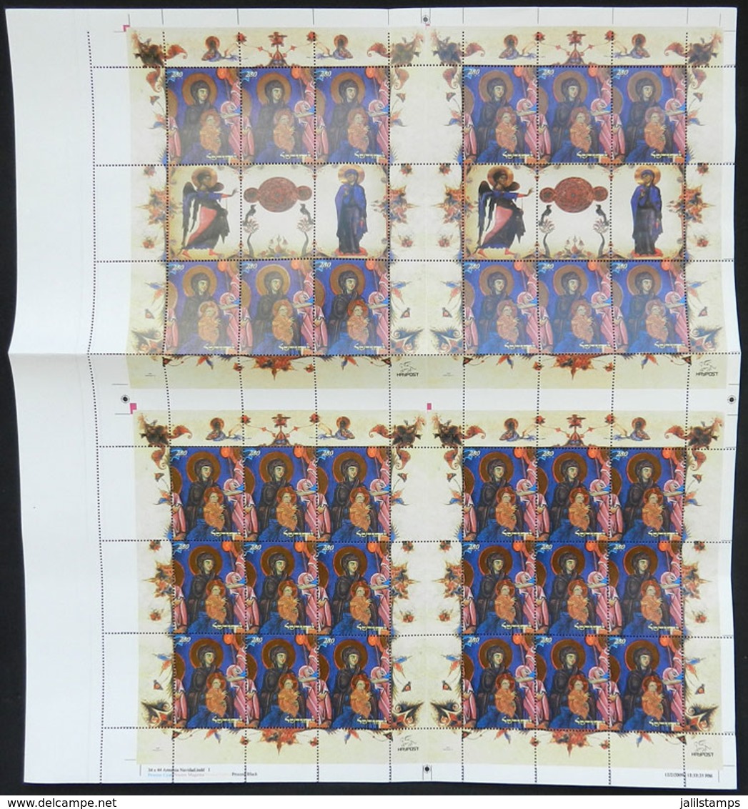 ARMENIA: Sc.816, 2009 Christmas, Large Sheet Containing 4 Panes Of 9 Stamps Each + Gutters, MNH, Excellent Quality (with - Armenië