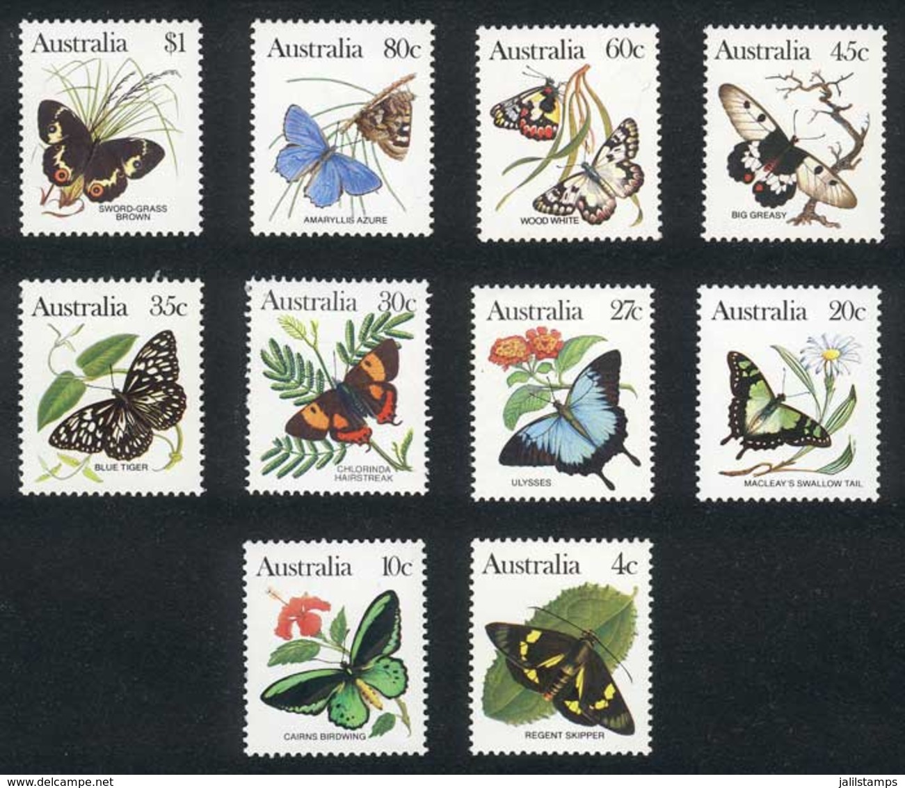 AUSTRALIA: Yvert 825/34, Butterflies, Complete Set Of 10 Values, Excellent Quality! - Andere & Zonder Classificatie