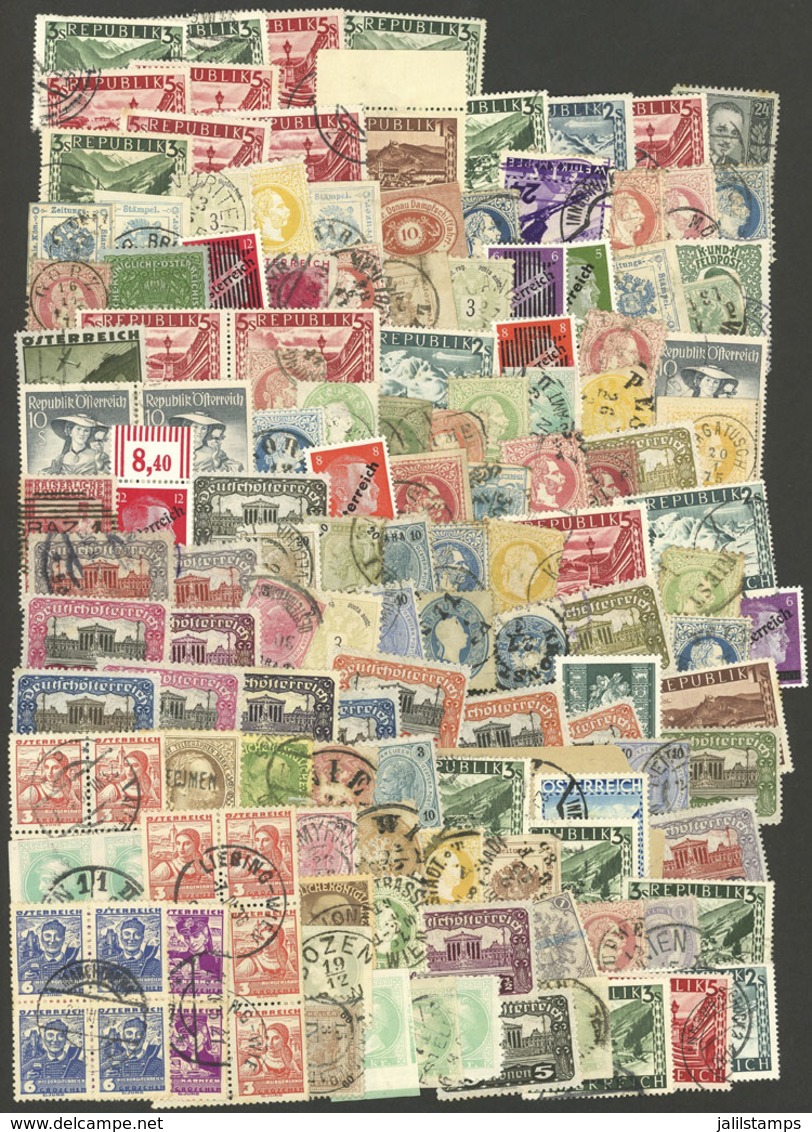 AUSTRIA: Lot Of Varied Stamps, Used Or Mint (without Gum, With Gum And Hinge Marks, Or MNH), Mixed Quality (some With De - Andere & Zonder Classificatie