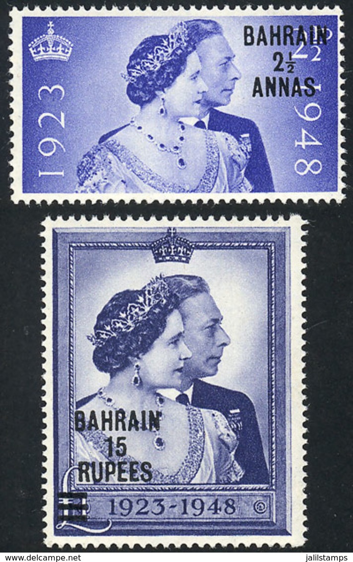 BAHRAIN: Sc.62/63, 1948 Royal Silver Wedding, Cmpl. Set Of 2 Values, Mint Lightly Hinged, VF Quality! - Bahrain (...-1965)