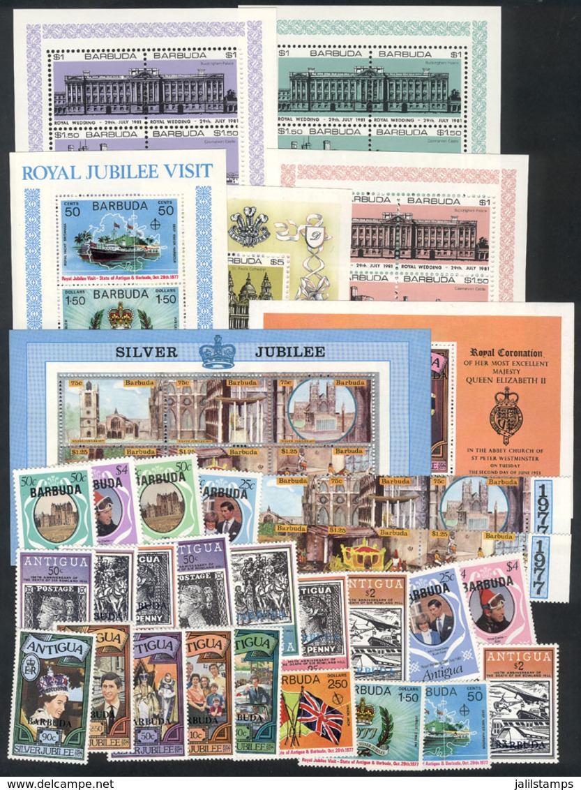 BARBUDA: Lot Of Complete Modern Sets And Souvenir Sheets, VERY THEMATIC (Lady Di, Royalty, Etc.), MNH, Excellent Quality - Andere & Zonder Classificatie