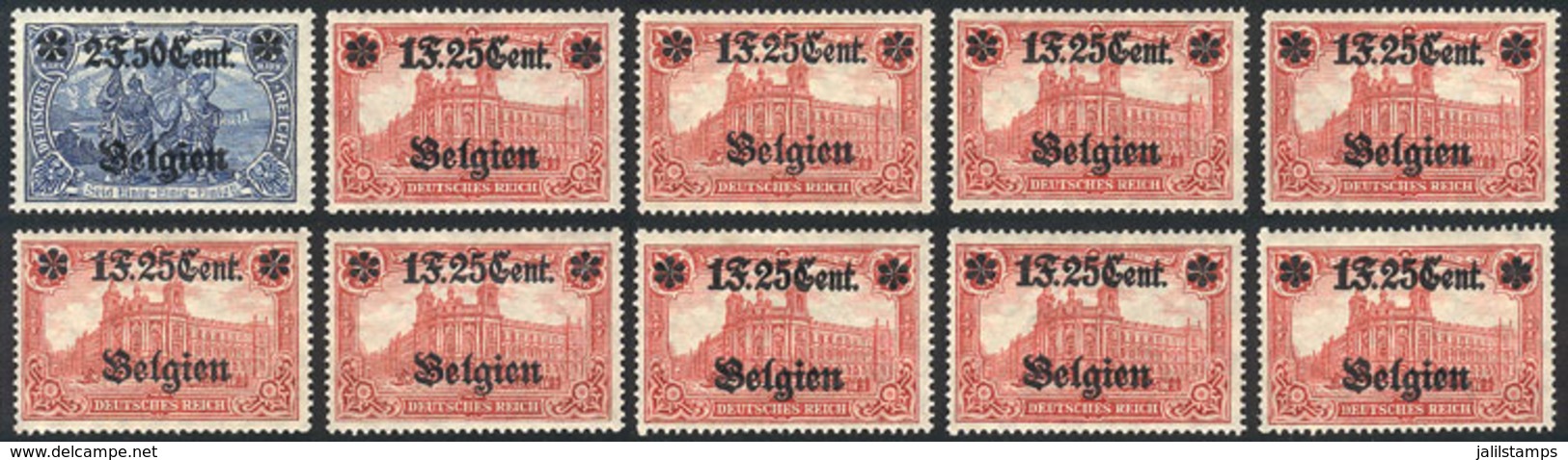 BELGIUM: Sc.N23 X9 + N24, All MNH Perfect, Superb Quality, Low Start! - Other & Unclassified