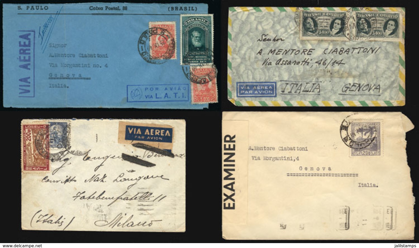 BRAZIL: More Than 30 Covers (a Couple Are Fronts Of Covers) Posted In Different Periods, Most To Italy. There Are Some G - Maximumkaarten