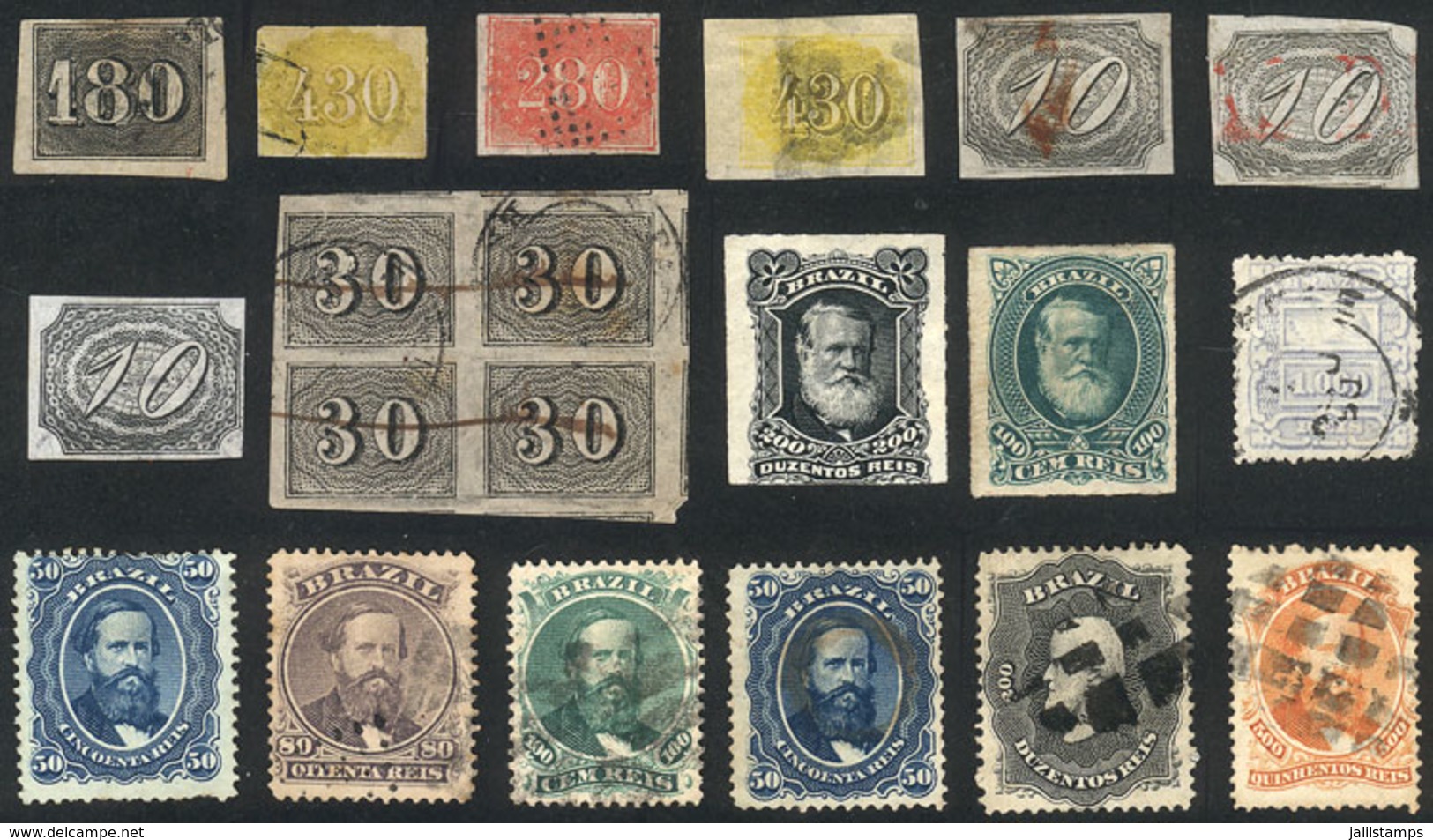 BRAZIL: Interesting Lot Of Old Stamps, Almost All Of Fine To VF Quality, High Retail Value, Good Opportunity! - Otros & Sin Clasificación