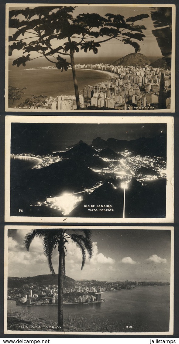 BRAZIL: RIO DE JANEIRO: 3 Old Unused Postcards, Nice Views! - Andere & Zonder Classificatie