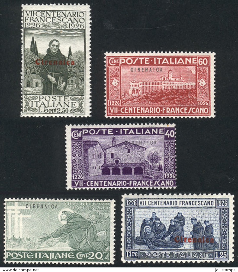 CYRENAICA: Sc.20/24, 1926 Saint Francis, Cmpl. Set Of 5 MNH Values, Perfect, Superb Quality! - Cirenaica