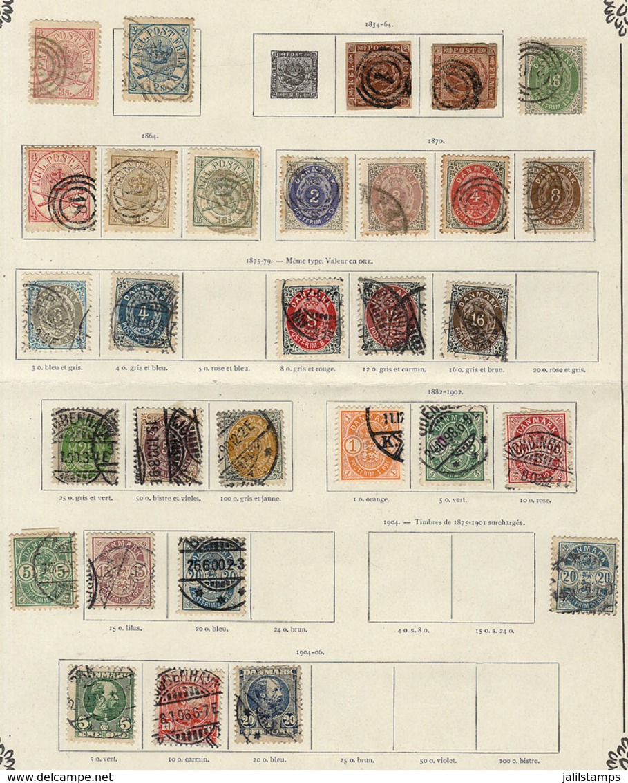 DENMARK: Old Collection On Album Pages, Used Or Mint Stamps, Fine General Quality, Good Opportunity! IMPORTANT: Please V - Collezioni