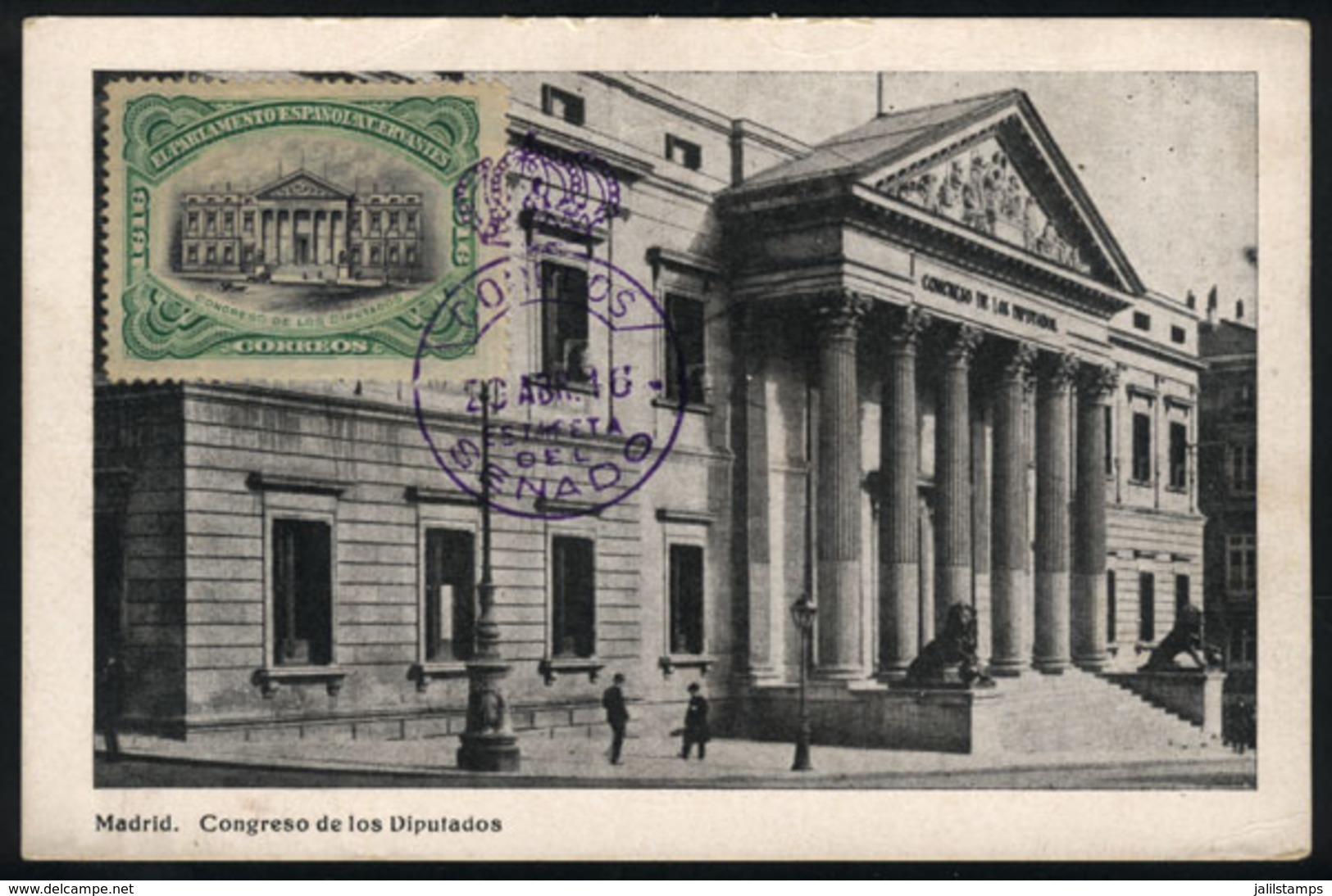 SPAIN: MADRID: Congress Of Deputies, Maximum Card Of 20/AP/1916, VF Quality - Andere & Zonder Classificatie