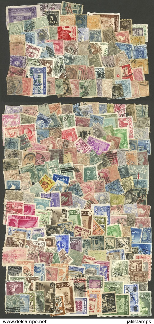 SPAIN: Envelope With Interesting Lot Of SEVERAL HUNDREDS Stamps Of Varied Periods, Used Or Mint (they Can Be Without Gum - Verzamelingen