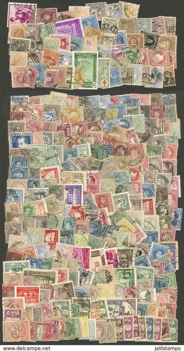 SPAIN: Envelope With Interesting Lot Of SEVERAL HUNDREDS Stamps Of Varied Periods, Used Or Mint (they Can Be Without Gum - Colecciones