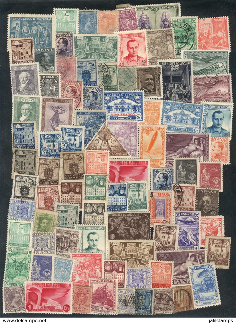 SPAIN: Envelope With Interesting Lot Of LARGE NUMBER Of Stamps Of Varied Periods, Used Or Mint (they Can Be Without Gum) - Collections