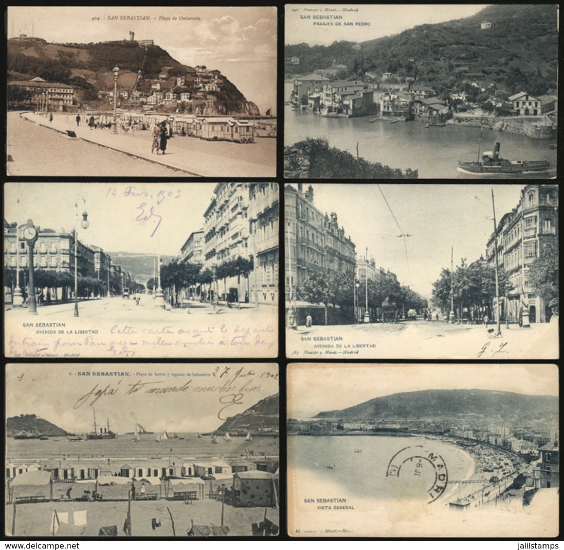 SPAIN: SAN SEBASTIAN: 55 Old Postcards With Very Interesting Views, General Quality Is Fine To VF, Very Good Lot With Hi - Granada