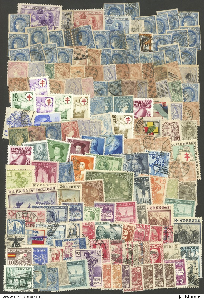 SPAIN AND COLONIES: Lot Of Varied Stamps, Used Or Mint (without Gum, With Gum And Hinge Marks, Or MNH), Mixed Quality (s - Colecciones