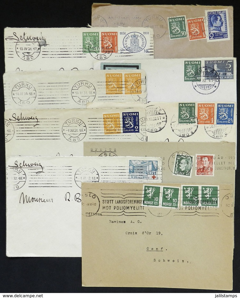 FINLAND: 7 Covers Sent To Switzerland Between 1931/37 + 2 Norway Covers, VF Quality! - Cartas & Documentos