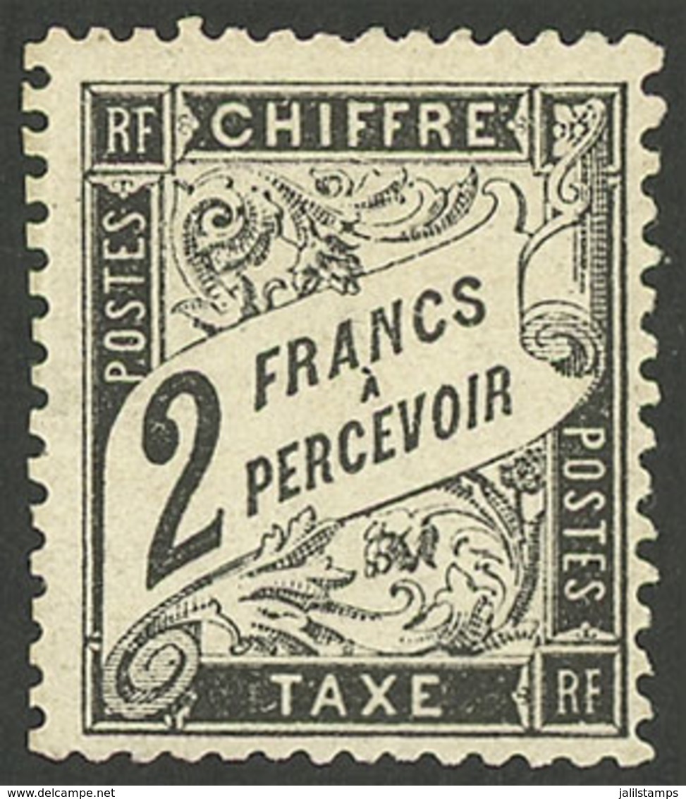 FRANCE: Sc.J24, 1882/92 2Fr. Black, Mint, VF Quality, Rare, Low Start! - 1859-1959 Nuevos