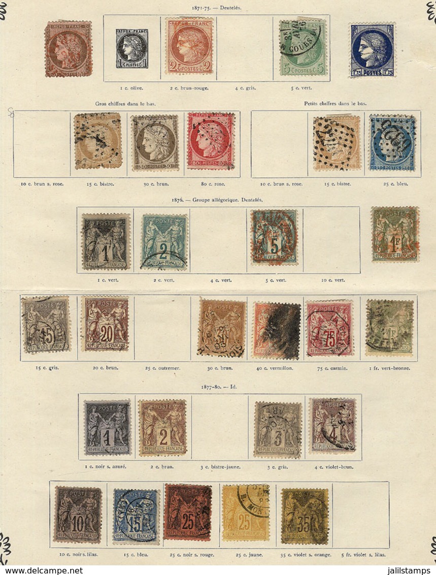 FRANCE: Old Collection On Album Pages, Used Or Mint Stamps, Fine General Quality (some With Defects), Good Opportunity!  - Verzamelingen