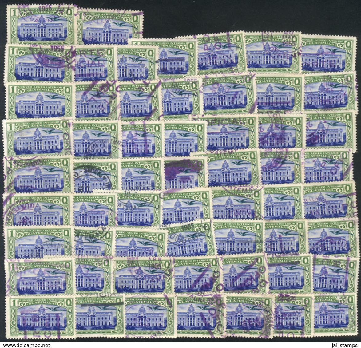 GUATEMALA: Sc.C110, 1939 1Q., High Value Of The Set, 58 Used Stamps, VF Quality! - Guatemala