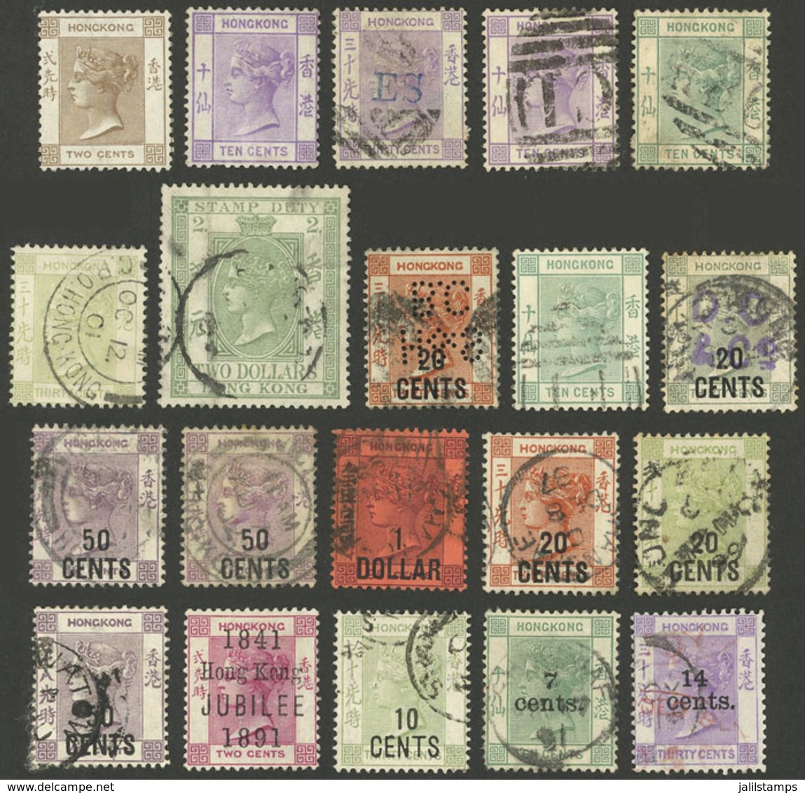 HONG KONG: Lot Of Old Stamps Of Fine General Quality. I Do Not Offer Guarantee For The Overprints, Some Could Be Forged, - Andere & Zonder Classificatie