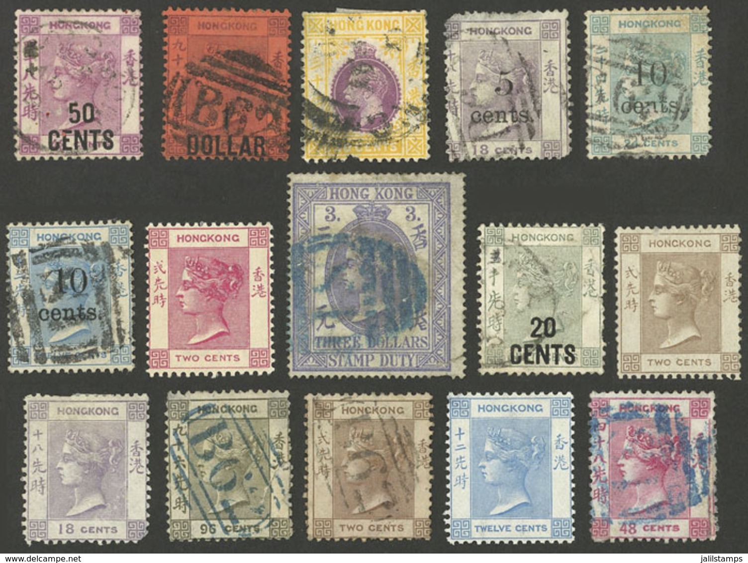 HONG KONG: Lot Of Old Stamps, ALL WITH DEFECTS, Scott Catalog Value Over US$2,500, Low Start! - Otros & Sin Clasificación