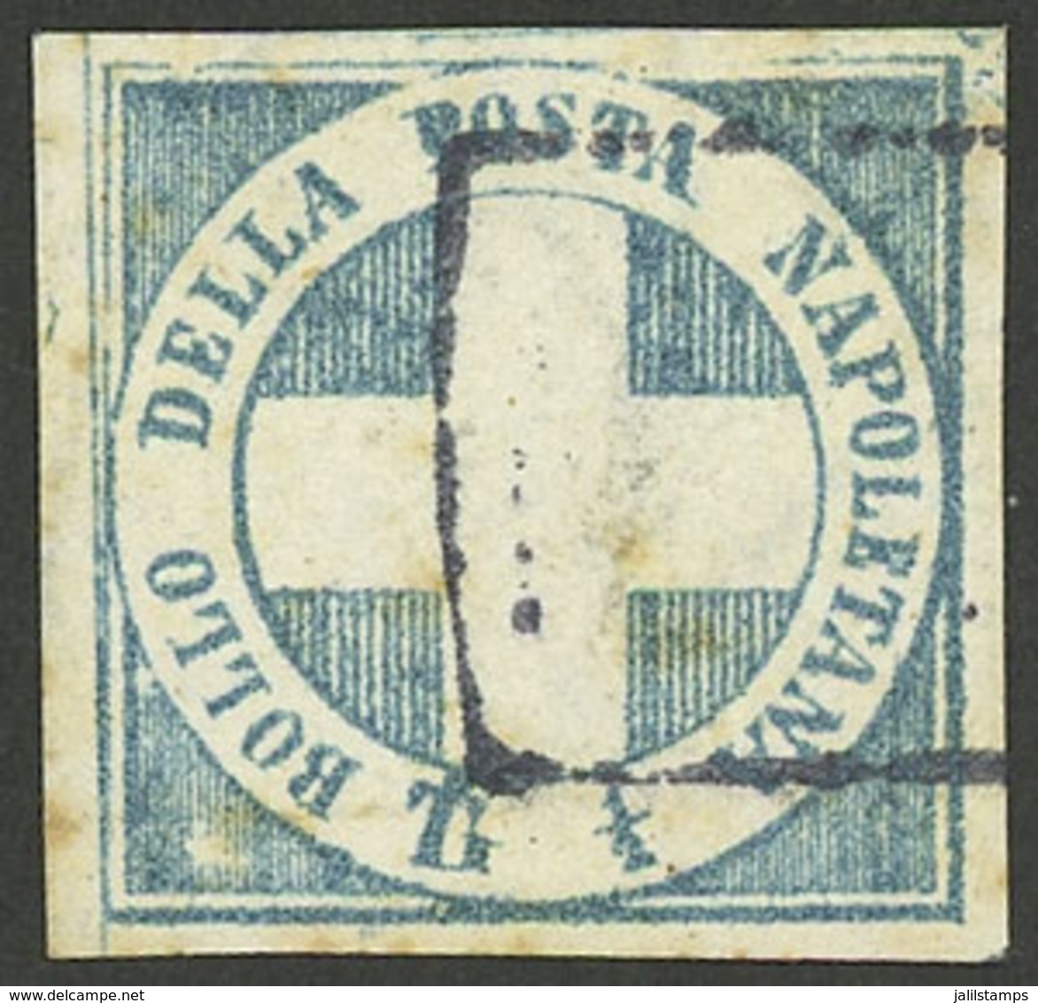 ITALY: Sc.9, 1860 ½t. Light Blue, Possibly A FORGERY, Sold As Is - Napels