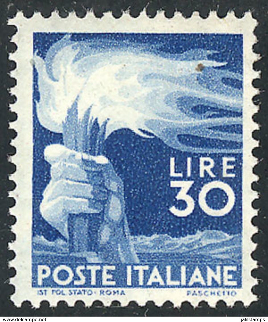 ITALY: Yvert 501, 1945 Democratica 30L. Mint, Very Fine Quality, Catalog Value Euros 135. - Zonder Classificatie