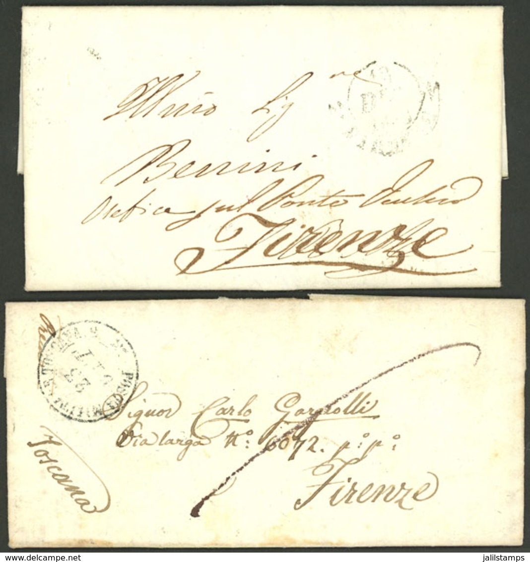 ITALY: 2 Very Old Entire Letters, Interesting, Excellent Quality! - Otros & Sin Clasificación