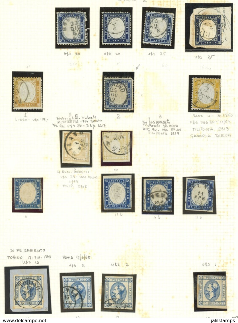 ITALY: Collection On Pages With Stamps Issued Between 1862 And 1890, Including Several Good Values. The General Quality  - Colecciones