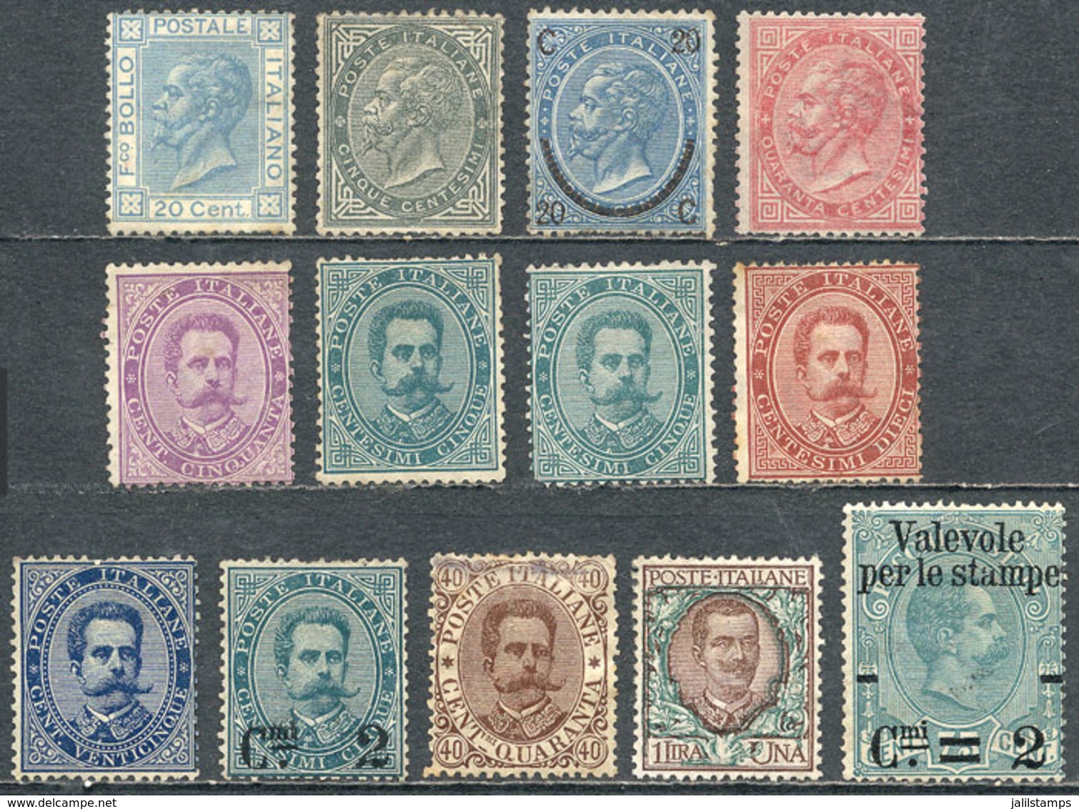 ITALY: Lot Of Old Stamps Mint No Gum, Fine To Very Fine Quality, Scott Catalog Value (as Mint No Gum) US$1,350+, Good Op - Verzamelingen