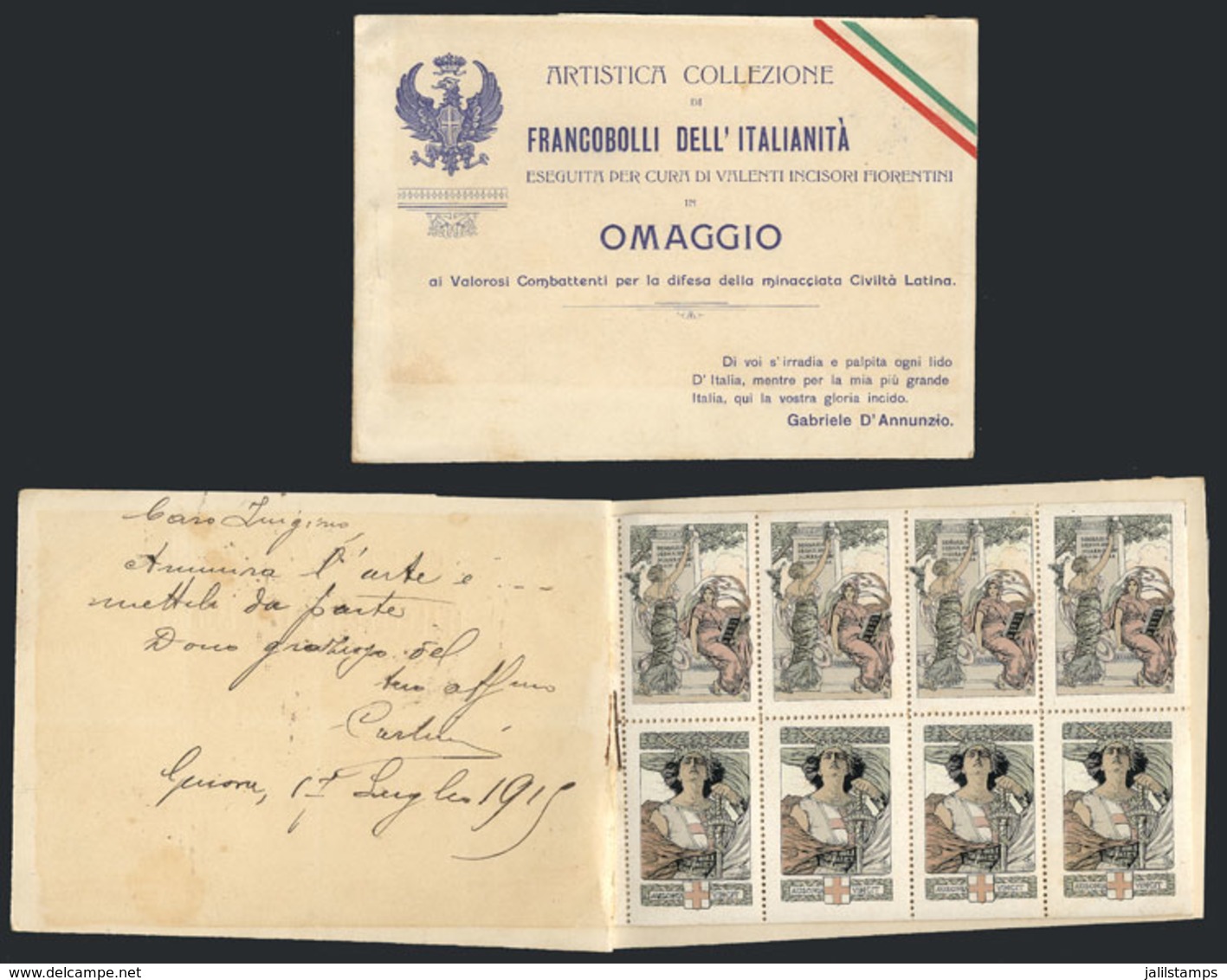 ITALY: Complete Booklet With 32 Cinderellas (4 Panes), Circa 1919, VF Quality! - Sin Clasificación