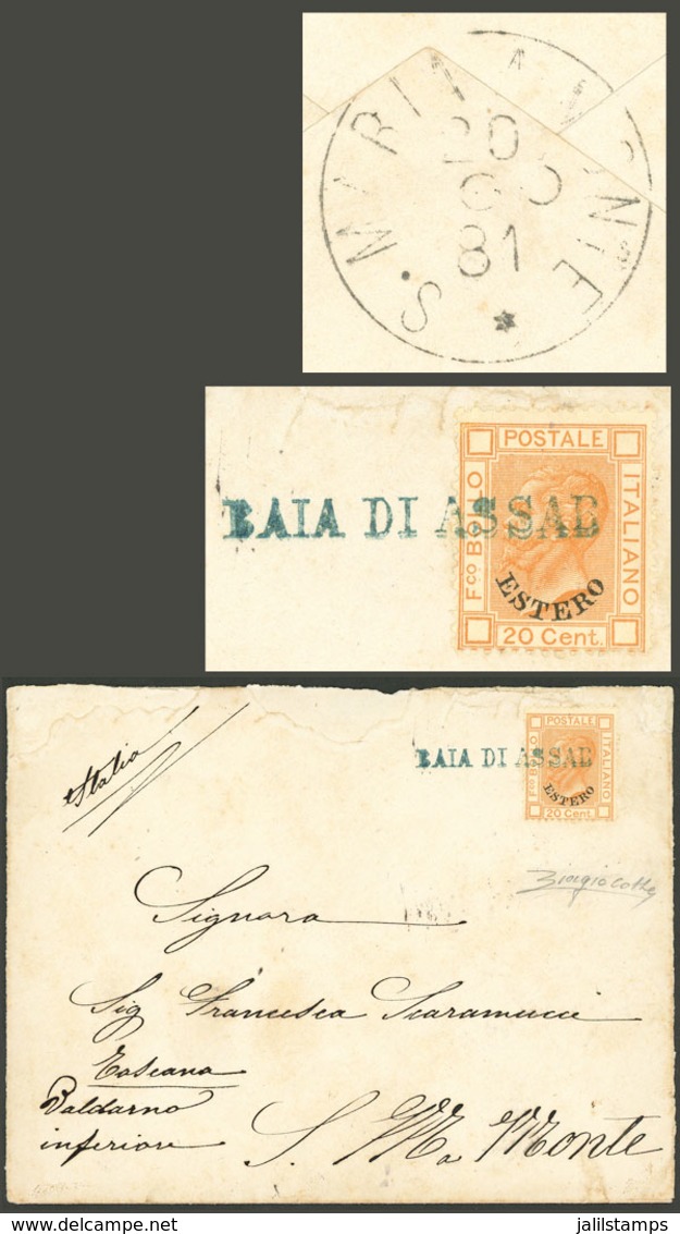 ITALY - FOREIGN OFFICES: "AU/1881 ASSAB (Eritrea) - Santa Maria A Monte (Toscana), Cover Franked With 20c. Orange (Sc.7, - Autres & Non Classés