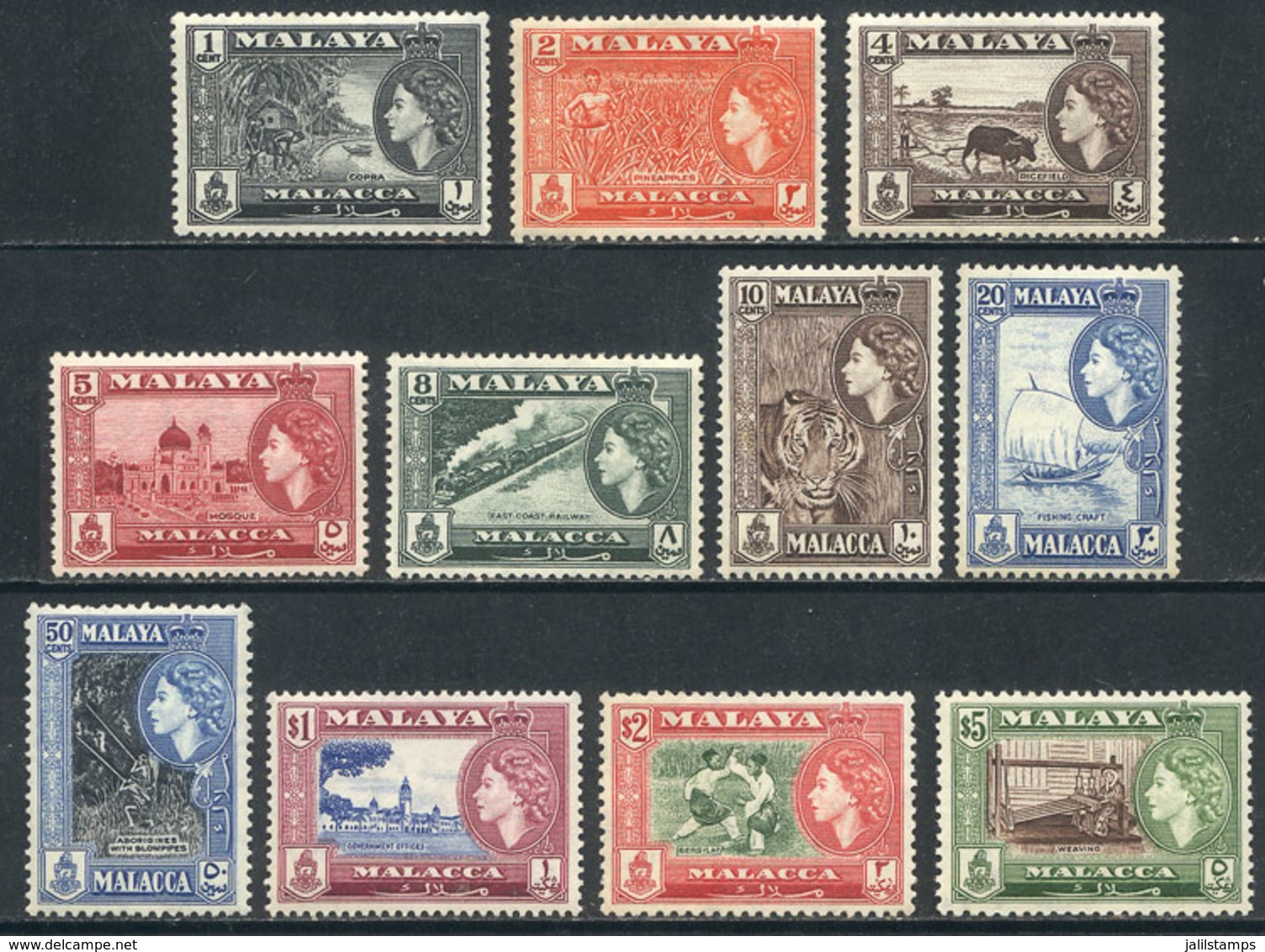 MALAYA: Sc.45/55, 1957 Animals, Ships, Trains, Sports And Other Topics, Complete Set Of 11 Unmounted Values, Excellent Q - Malaya (British Military Administration)