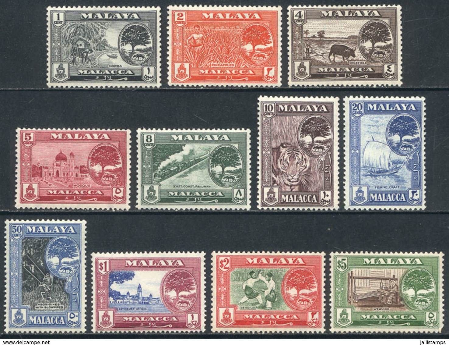 MALAYA: Sc.56/66, 1960 Animals, Ships, Trains, Sports And Other Topics, Complete Set Of 11 Unmounted Values, Excellent Q - Malaya (British Military Administration)