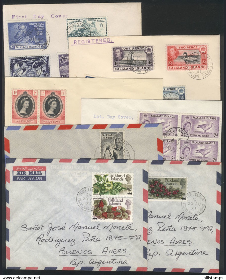 FALKLAND ISLANDS/MALVINAS: 7 Interesting Covers Of The Years 1941 To 1971, VF Quality! - Falklandeilanden
