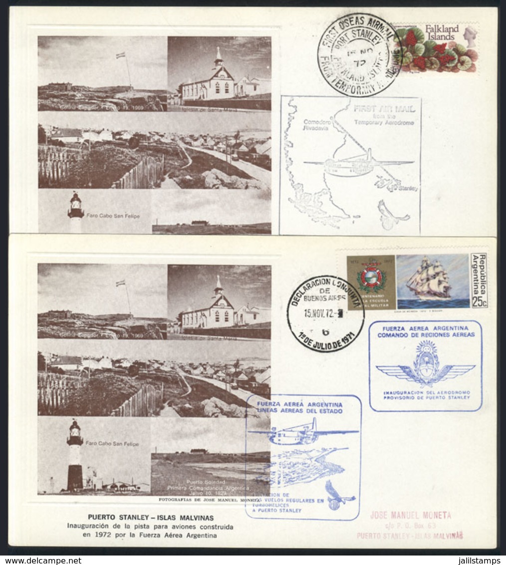 FALKLAND ISLANDS/MALVINAS: 15/NO/1972 C.Rivadavia - Port Stanley - C.Rivadavia, LADE Special Flight Commemorating The In - Falklandeilanden