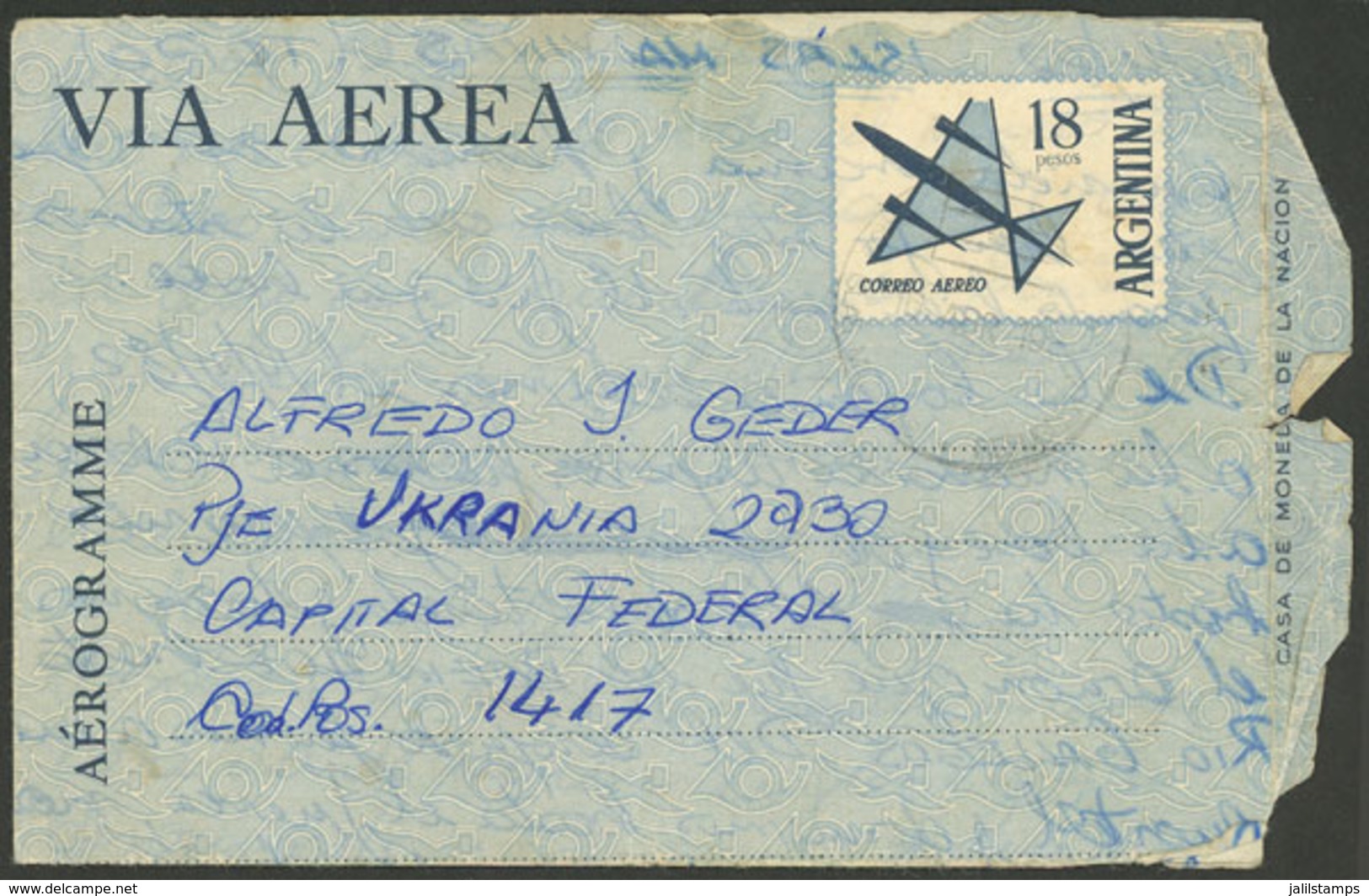 FALKLAND ISLANDS/MALVINAS: "18P. Aerogram Sent By A Soldier On The Islands To His Family In Buenos Aires On 16/AP/1982.  - Falkland