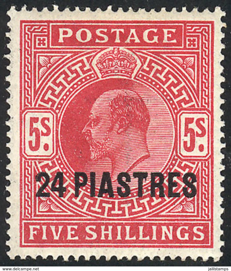 BRITISH MOROCCO: Sc.12, 1902/5 24Pi., Mint, VF - Oficinas En  Marruecos / Tanger : (...-1958