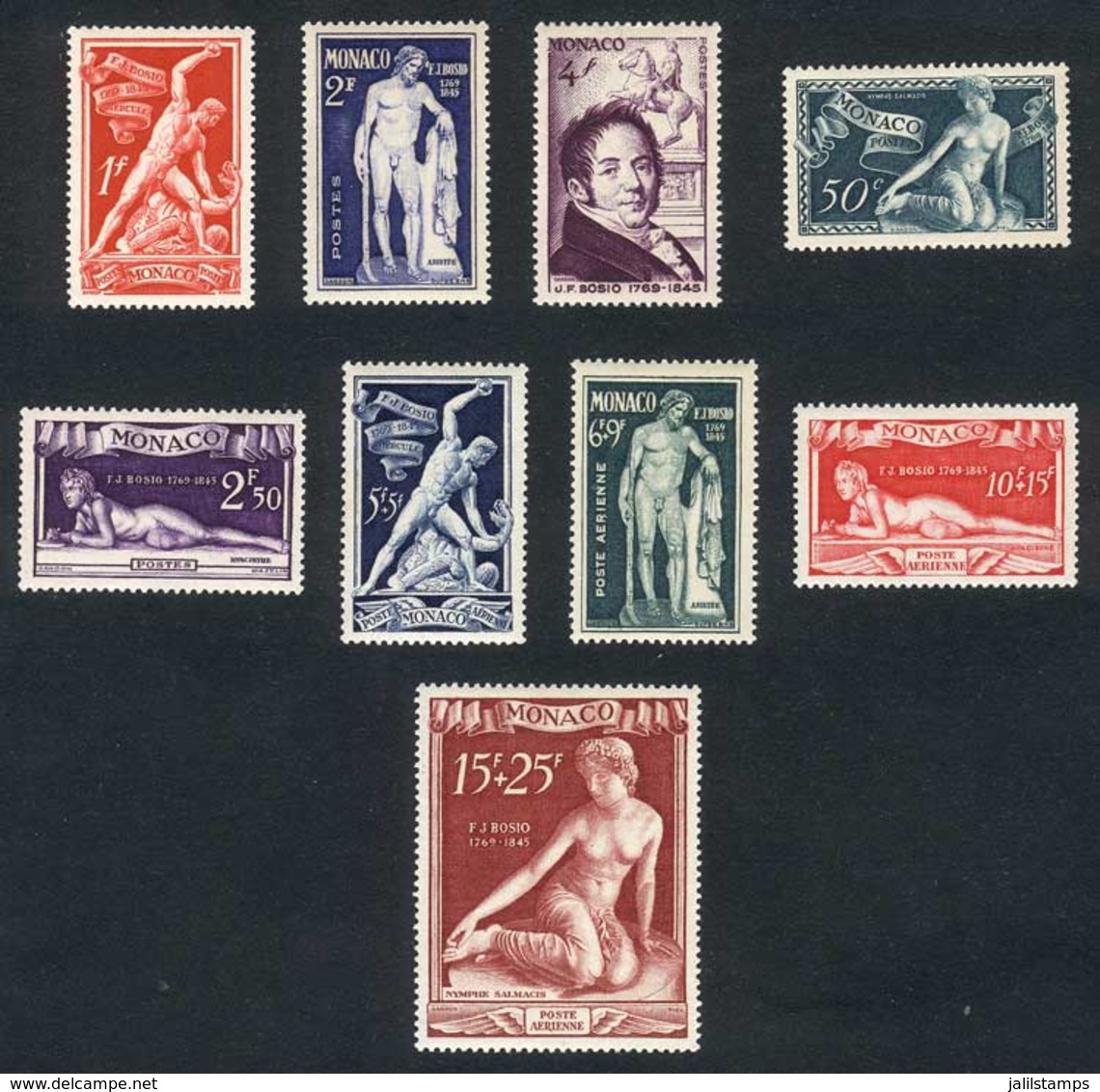 MONACO: Yvert 314/318 + A.28/31, Sculptures, Complete Set Of 9 Values, Very Fine Quality! - Used Stamps