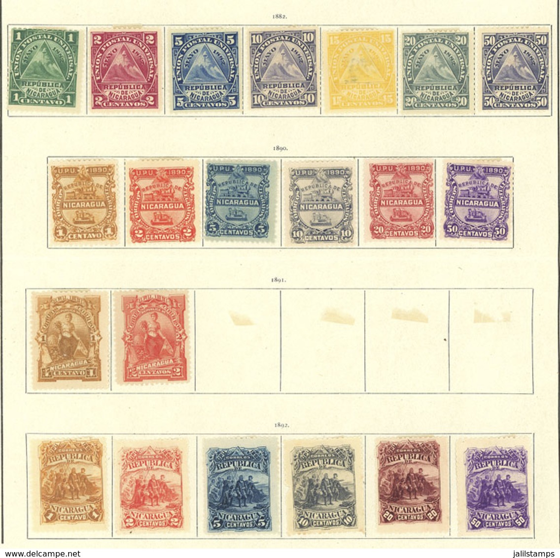 NICARAGUA: Old Collection On Album Pages, Used Or Mint Stamps, Fine General Quality, Good Opportunity! IMPORTANT: Please - Nicaragua