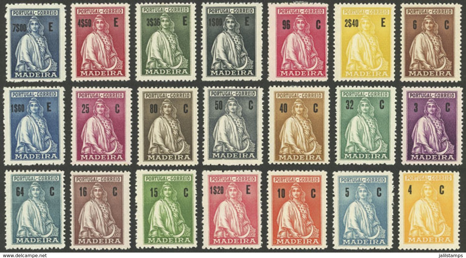 PORTUGAL - MADEIRA: Sc.45/65, 1928 Ceres, Cmpl. Set Of 21 Mint Values, Very Fine Quality! - Otros & Sin Clasificación