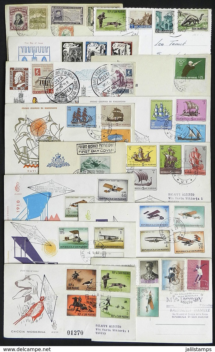 SAN MARINO: 32 Covers And Cards Of Varied Periods, Most FDC, Very Thematic! - Other & Unclassified