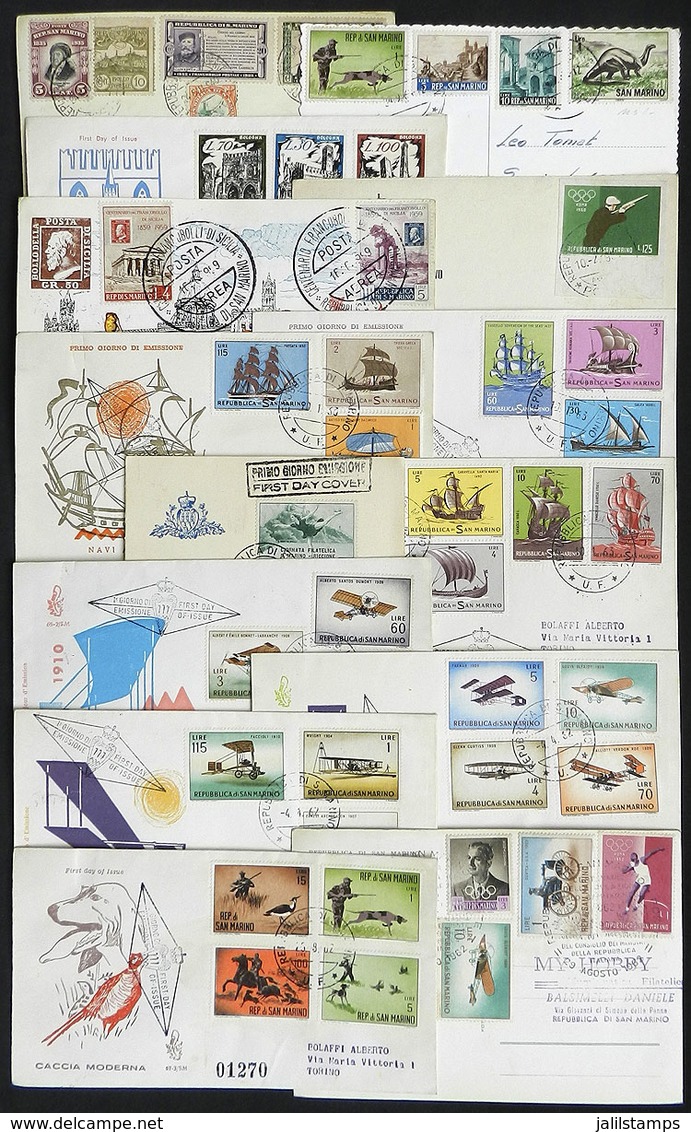 SAN MARINO: 32 Covers And Cards Of Varied Periods, Most FDC, Very Thematic! - Otros & Sin Clasificación