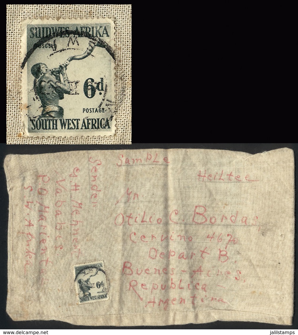 SOUTH AFRICA: Cloth Bag That Contained SAMPLES Sent From Mariental To Argentina (circa FE/1953) Franked With 6p., Fine Q - Otros & Sin Clasificación